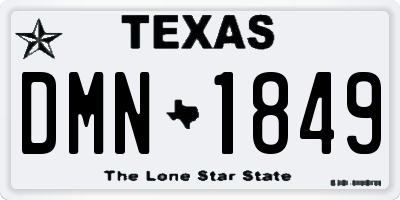 TX license plate DMN1849