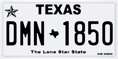 TX license plate DMN1850