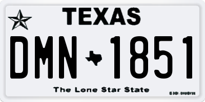 TX license plate DMN1851