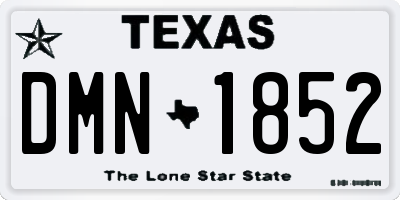 TX license plate DMN1852