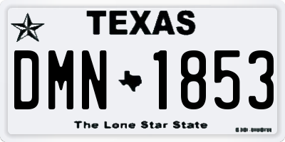 TX license plate DMN1853