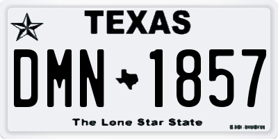 TX license plate DMN1857