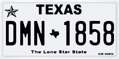 TX license plate DMN1858