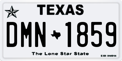 TX license plate DMN1859