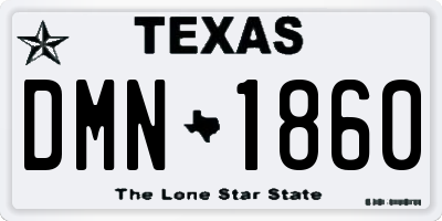 TX license plate DMN1860