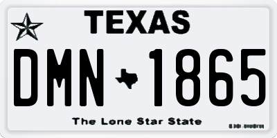 TX license plate DMN1865