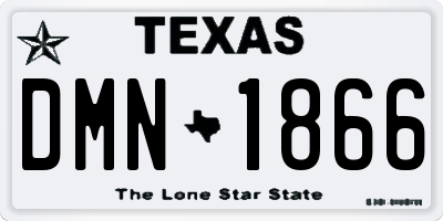 TX license plate DMN1866