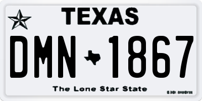 TX license plate DMN1867