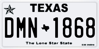 TX license plate DMN1868