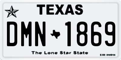 TX license plate DMN1869