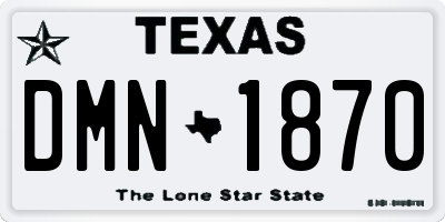 TX license plate DMN1870