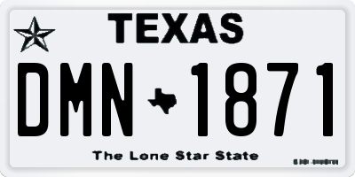 TX license plate DMN1871