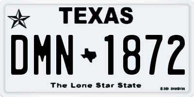 TX license plate DMN1872