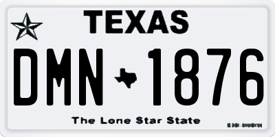 TX license plate DMN1876