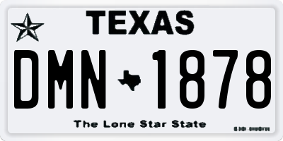 TX license plate DMN1878