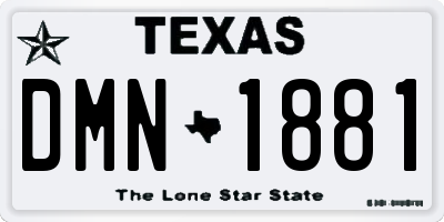 TX license plate DMN1881