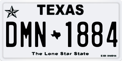 TX license plate DMN1884