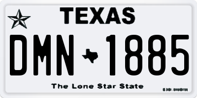 TX license plate DMN1885