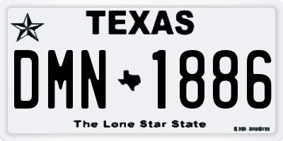 TX license plate DMN1886