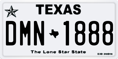 TX license plate DMN1888