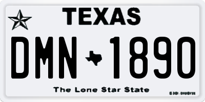 TX license plate DMN1890