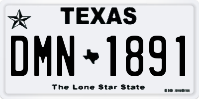 TX license plate DMN1891