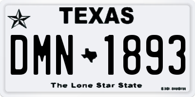 TX license plate DMN1893