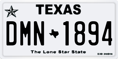 TX license plate DMN1894