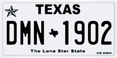 TX license plate DMN1902