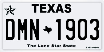 TX license plate DMN1903