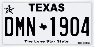 TX license plate DMN1904