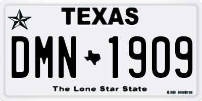 TX license plate DMN1909