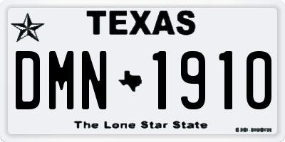 TX license plate DMN1910