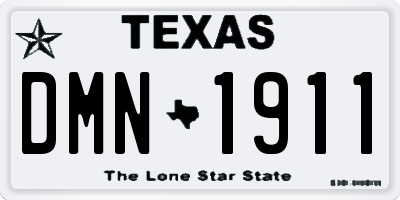 TX license plate DMN1911