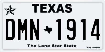 TX license plate DMN1914