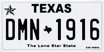 TX license plate DMN1916