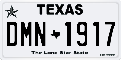 TX license plate DMN1917