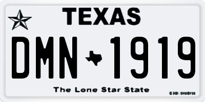 TX license plate DMN1919