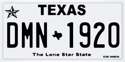 TX license plate DMN1920