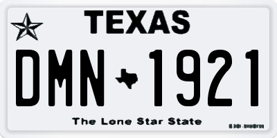 TX license plate DMN1921