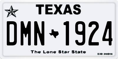 TX license plate DMN1924