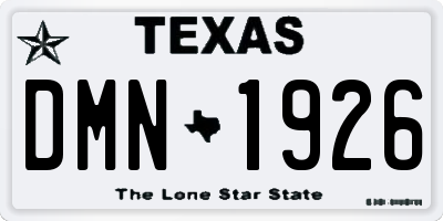 TX license plate DMN1926