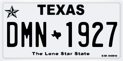 TX license plate DMN1927