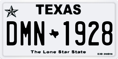 TX license plate DMN1928