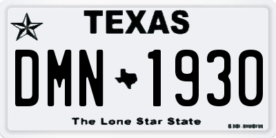 TX license plate DMN1930