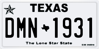 TX license plate DMN1931