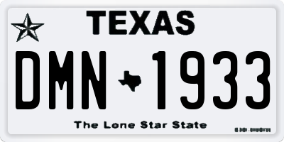 TX license plate DMN1933