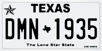 TX license plate DMN1935