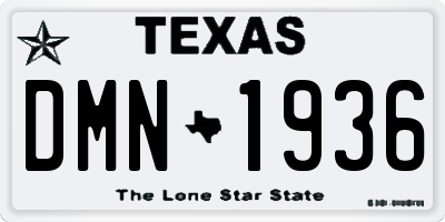 TX license plate DMN1936