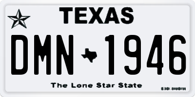 TX license plate DMN1946